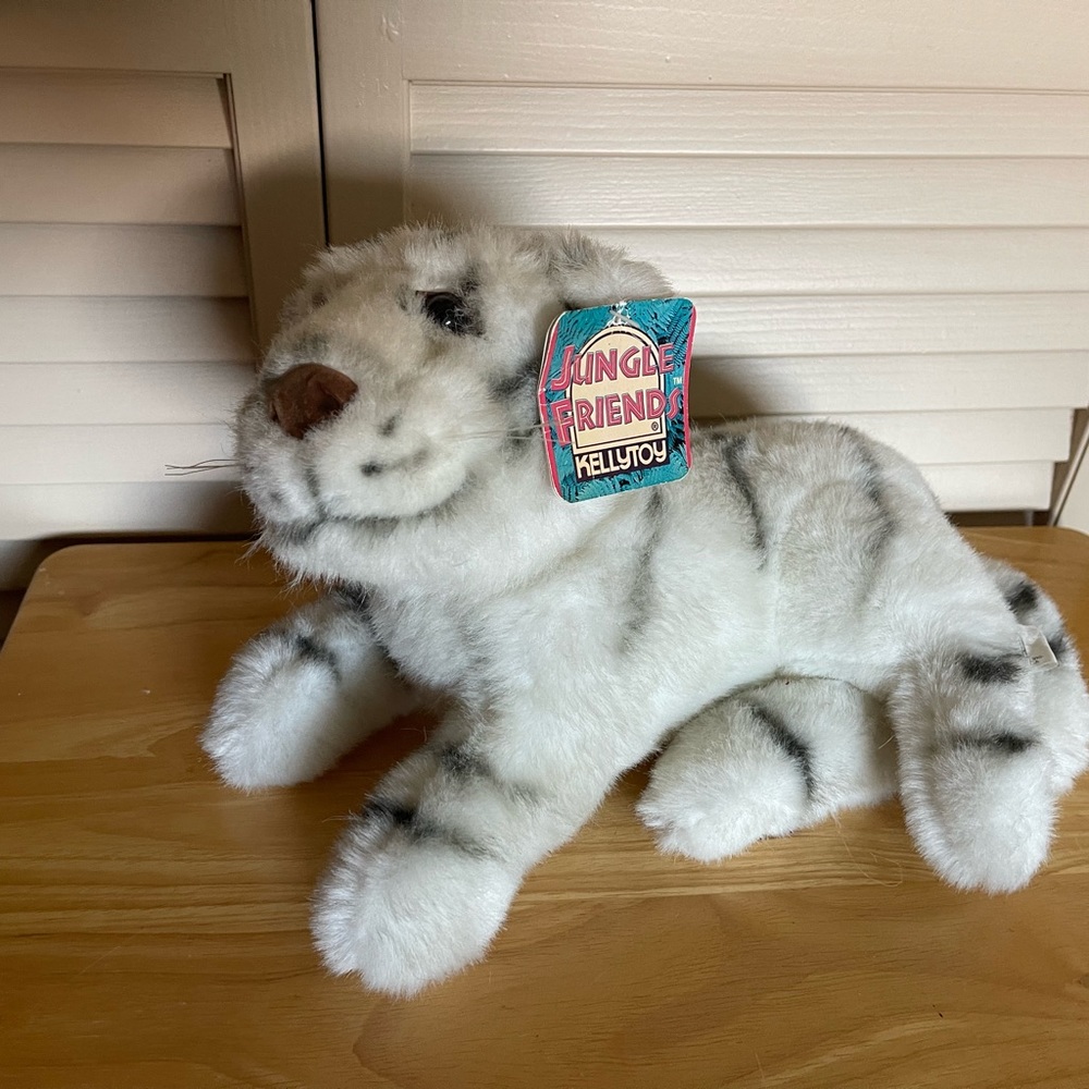 Jungle Friends Kellytoy White Tiger Plush Toy Vintage